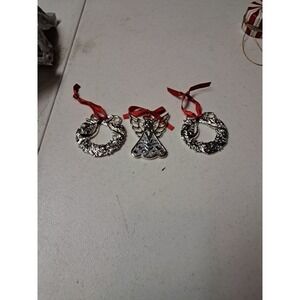 Lenox Ornaments Lot‎ Of 3.  Two Wreaths One Angel